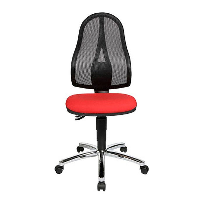 Topstar Bürostuhl Point 60 Netz, 8169NETG210 Stoff rot, Gestell chrom