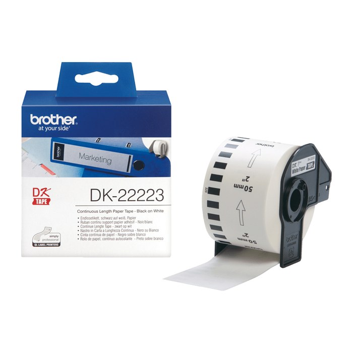 brother Endlospapierrolle für Etikettendrucker DK22223 weiß, 50,0 mm x 30,48 m, 1 Rollen