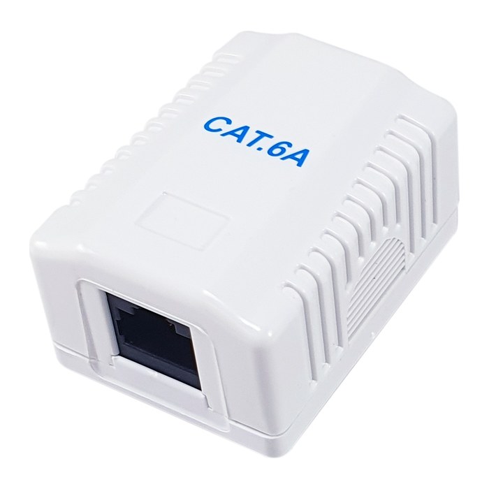 Equip Aufputzdose Cat6A 1-Port RJ45 UTP RAL 9010 ws Polybeutel