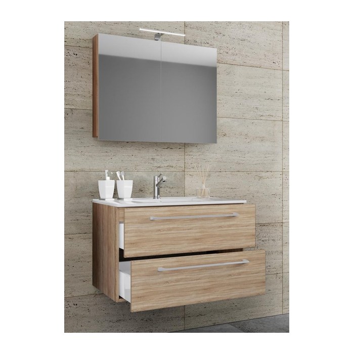 VCM my bath Badmöbel-Set 3-teilig Badinos 914332 sonoma-eiche 60,0 x 46,0 x 50,0 cm