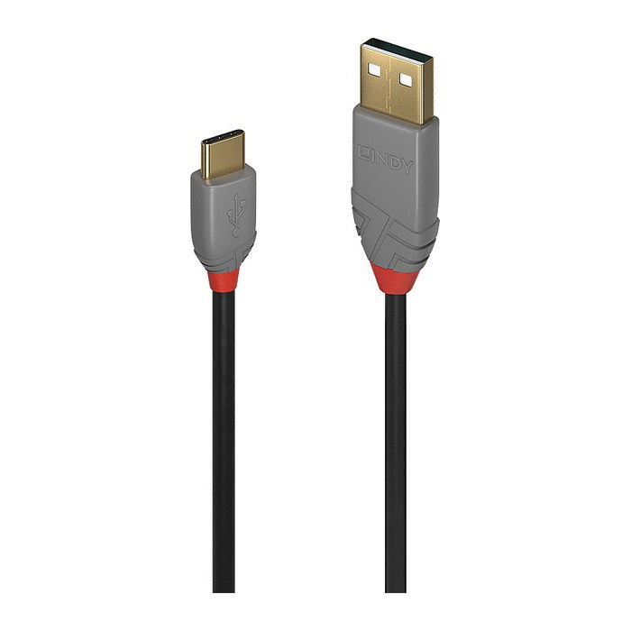 LINDY USB 2.0 Kabel Typ A/C Anthra Line M/M 1m