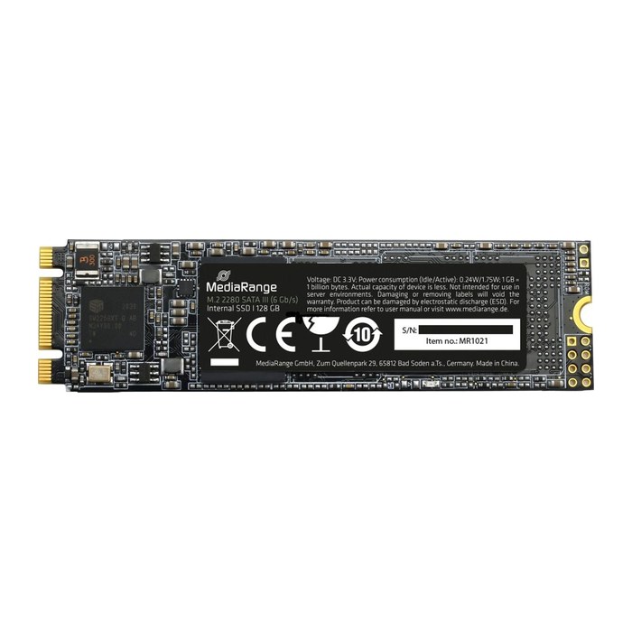 MediaRange M.2 SSD SATA 3 128GB TLC NAND schwarz
