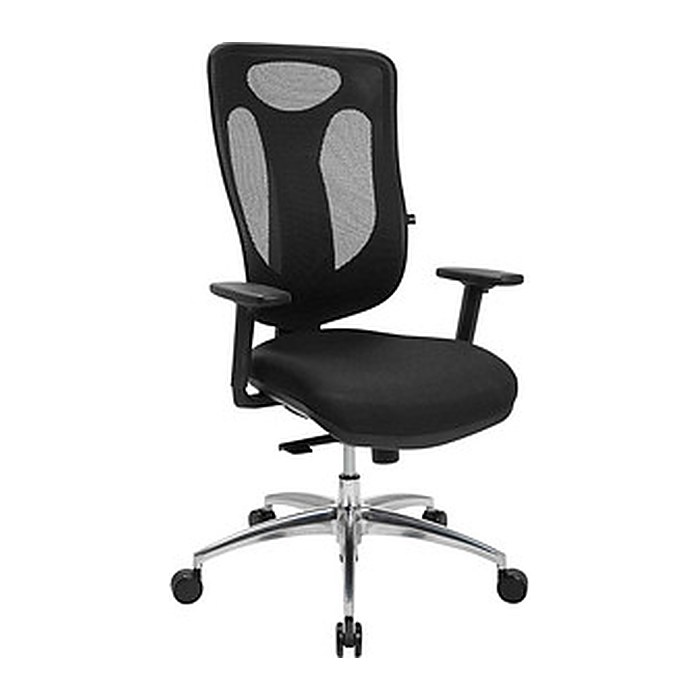 Topstar Bürostuhl Net Pro 100, NN19T T200 Stoff schwarz, Gestell alu