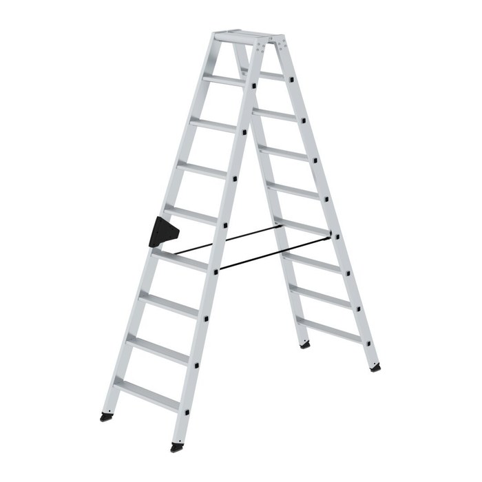 MUNK Stehleiter beidseitig 40218 silber 2x 9 Stufen, H: 298,0 cm