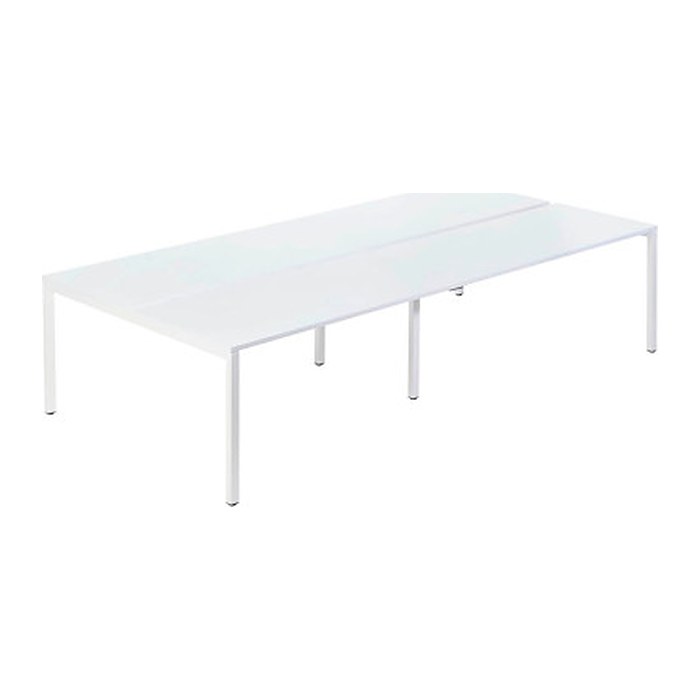 PAPERFLOW easyDesk Doppelschreibtisch weiß rechteckig, 4-Fuß-Gestell weiß 320,0 x 166,0 cm