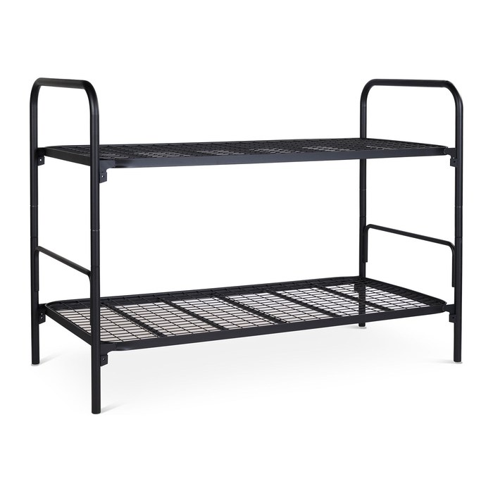 Doppelbett aus Stahlrohr – 1900 x 900 – Tiefschwarz