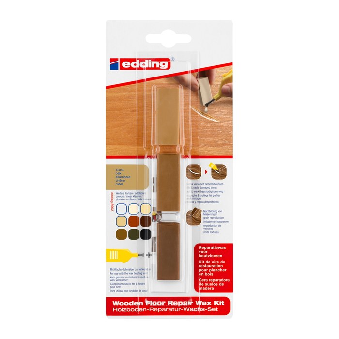 edding 8902 Wachs 4-8902-1-4603 Parkett- & Laminat-Reparaturset 3 mischbare Farbtöne
