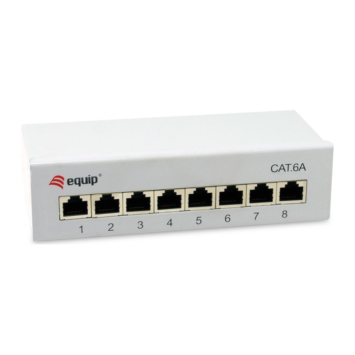 Equip Patchpanel 8xRJ45 Cat6a Desktop 500MHz RAL7035