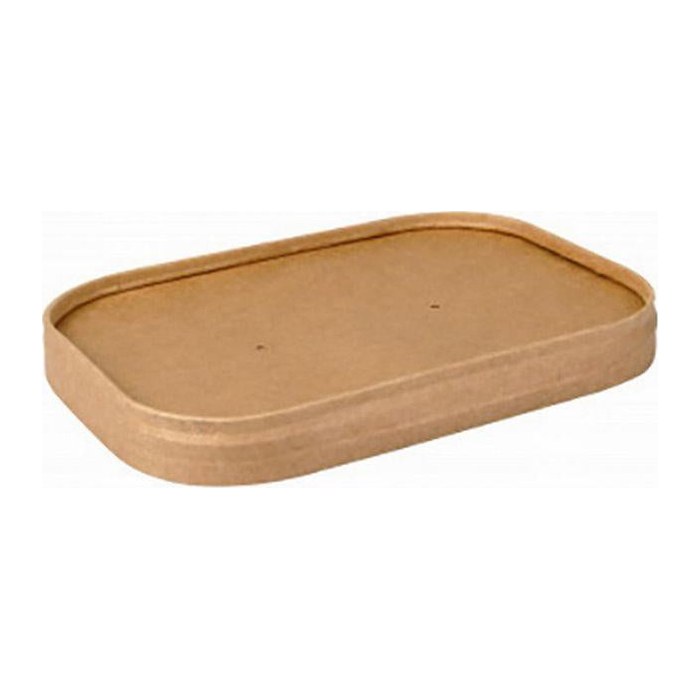 PAPSTAR Deckel für Einweg-Verpackungsbecher pure braun 17,3 x 12,3 cm, 25 St.