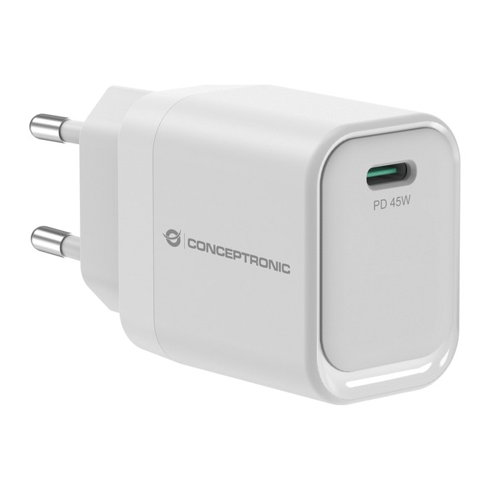 CONCEPTRONIC Ladegerät 1Port GaN USB-C 45WPD3.0/PPS ws