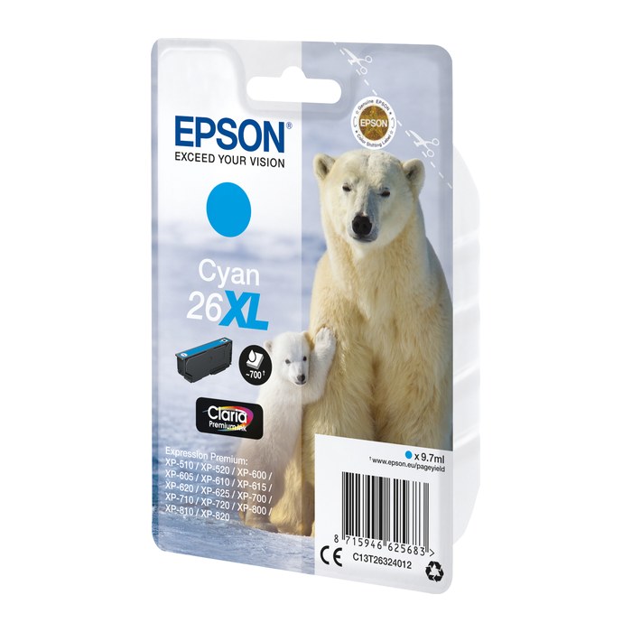 EPSON 26 XL / T2632 XL (Eisbär) cyan Druckerpatrone