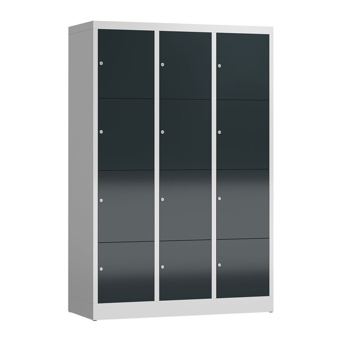 ClassiX Schließfachschrank anthrazit, lichtgrau X-523438, 12 Schließfächer 118,5 x 50,0 x 180,0 cm