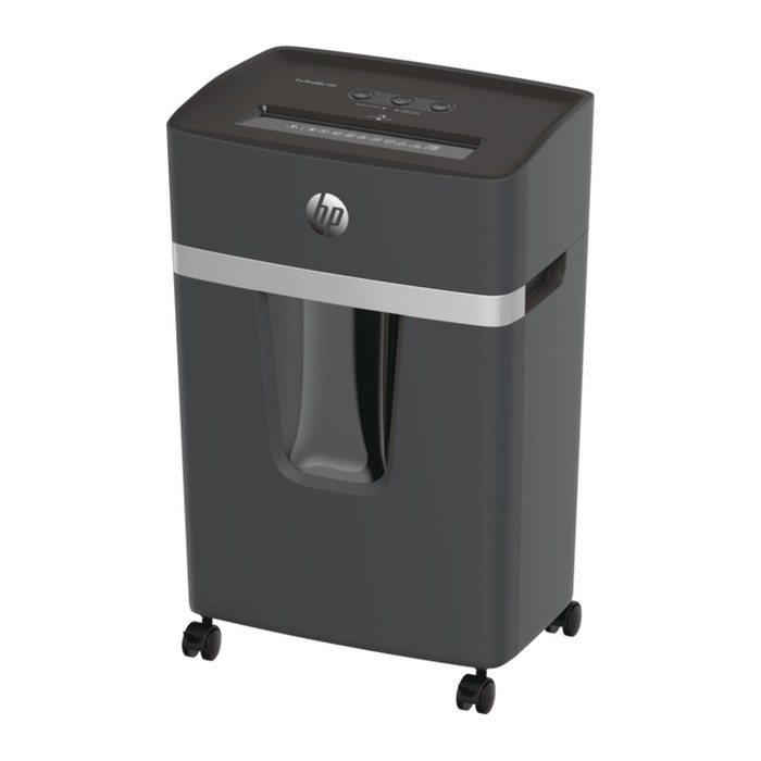 HP Pro Shredder 15CC Aktenvernichter mit Partikelschnitt P-4, 4 x 35 mm, bis 15 Blatt, schwarz