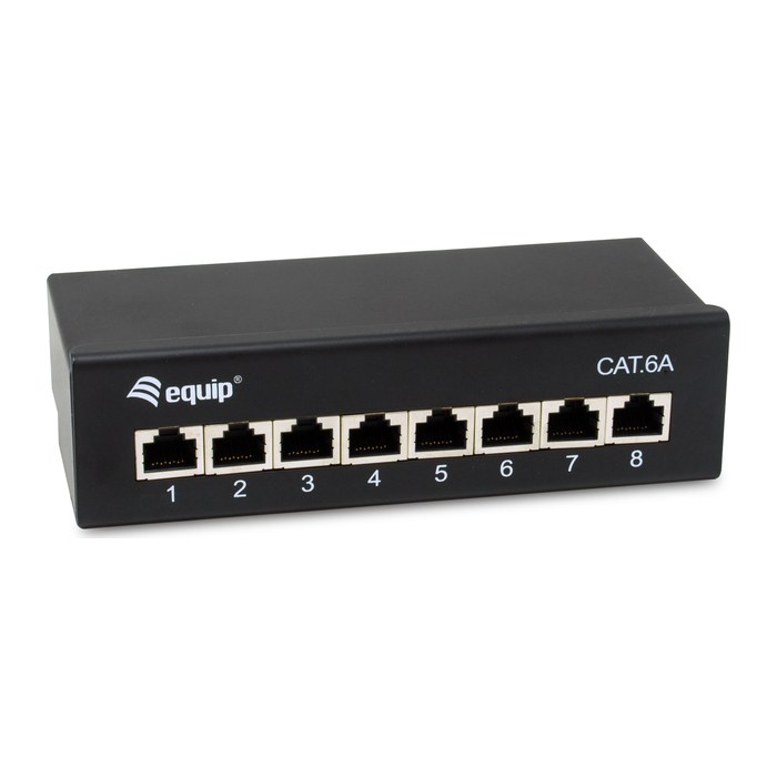 Equip Patchpanel 8xRJ45 Cat6a Desktop 500MHz RAL9005