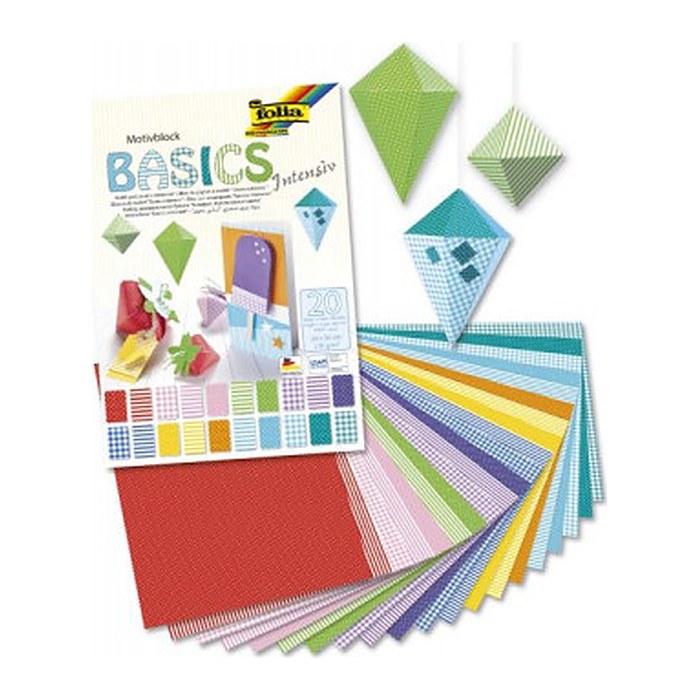 folia Motivblock BASICS INTENSIV farbsortiert 270 g/qm 1 Block