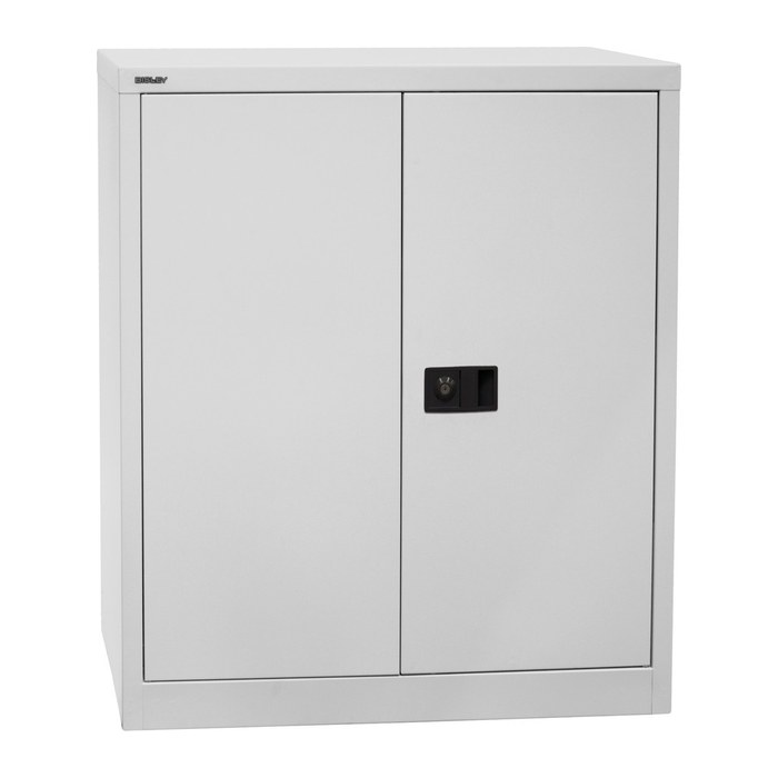 BISLEY Stahlschrank Universal E402A01505 lichtgrau, oxofordblau 1 Fachboden 91,4 x 40,0 x 100,0 cm, aufgebaut, 1 St.