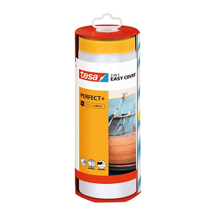 tesa EASY COVER® PERFECT+ XL Abdeckfolie mit Abroller transparent 260,0 cm x 17,0 m 1 Rolle