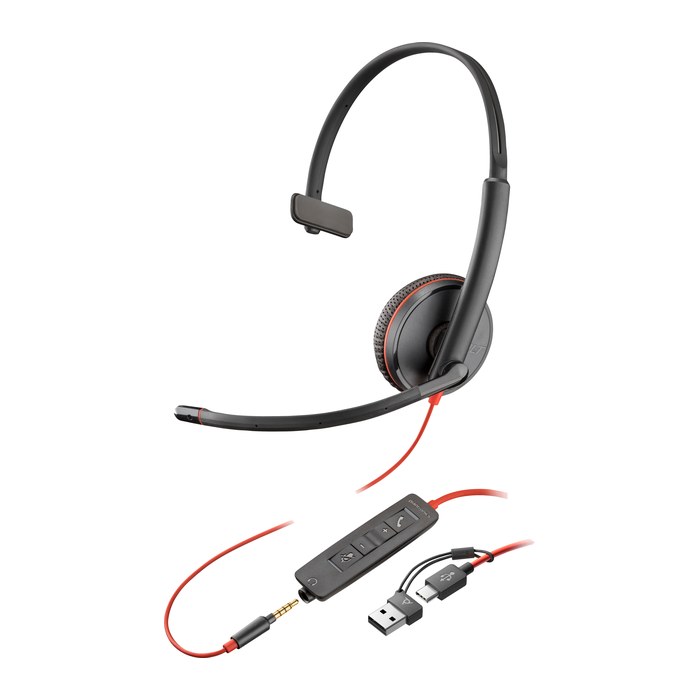 poly Blackwire 3215 Headset schwarz
