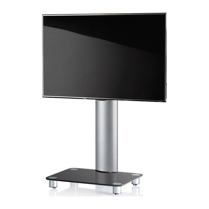 VCM my media TV-Ständer mit Rollen Tosal silber, schwarzglas