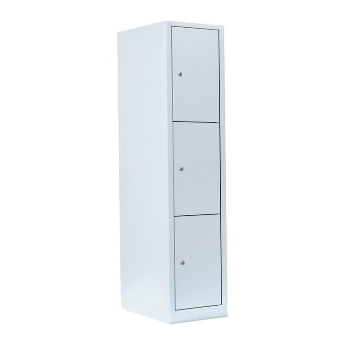 LÜLLMANN Schließfachschrank lichtgrau 523310, 3 Schließfächer 41,5 x 50,0 x 180,0 cm