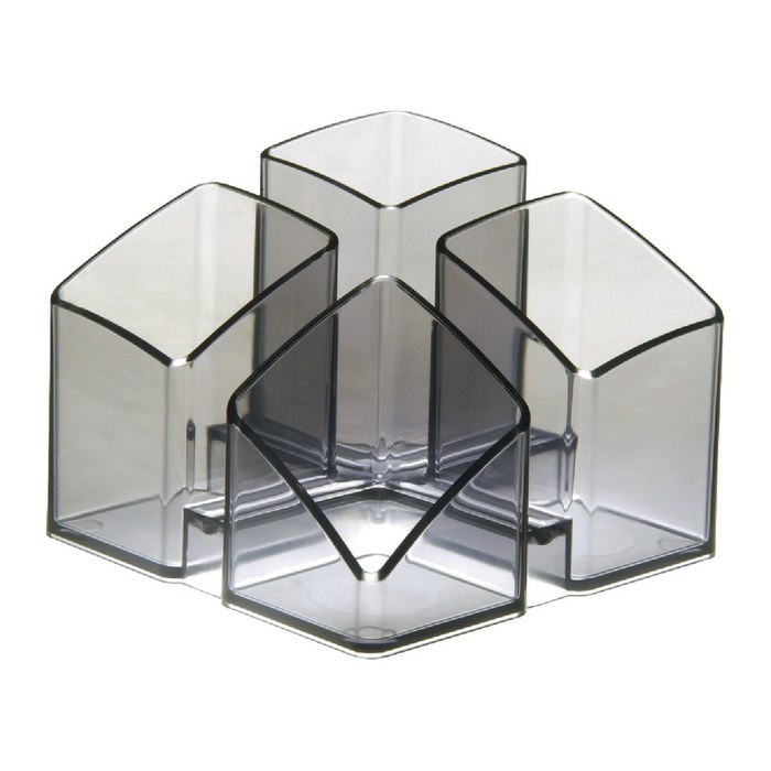 HAN Stiftehalter SCALA grau-transparent Polystyrol 4 Fächer 12,5 x 12,5 x 10,0 cm