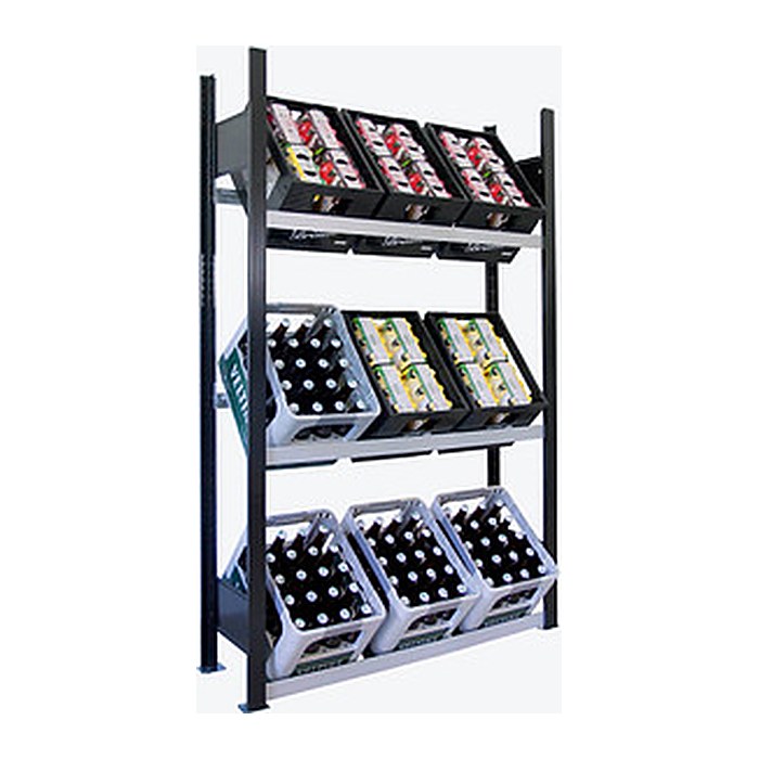 SCHULTE Getränkekistenregal 37006-S schwarz, silber 100,0 x 30,0 x 180,0 cm