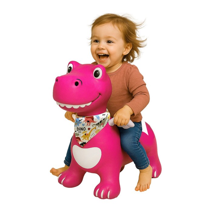 Jamara Hüpftier Dino mit Flügel HoppyDoo mit Pumpe pink