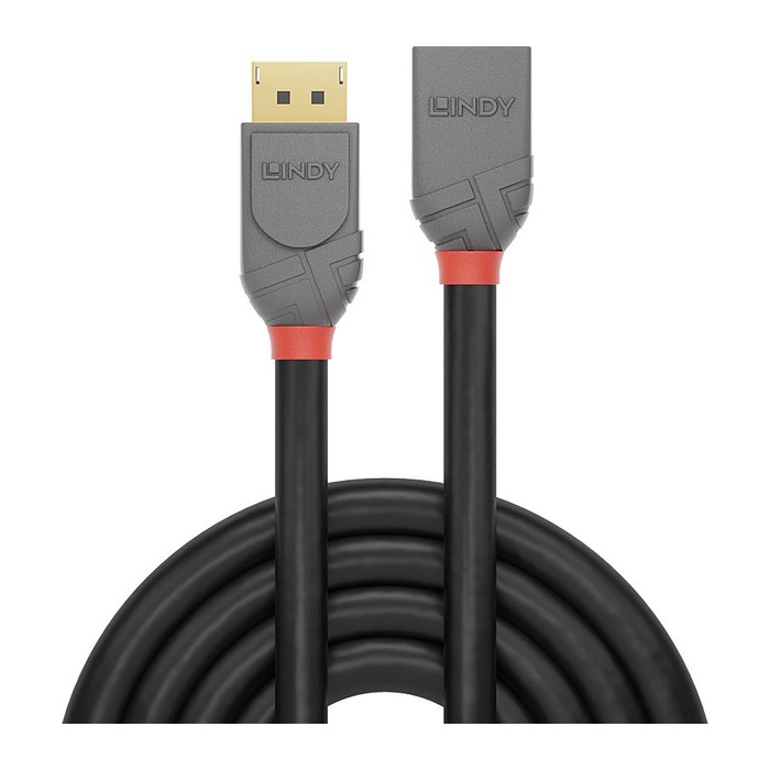 LINDY DisplayPort 1.4 Verlängerungskabel 3m, Anthra Line