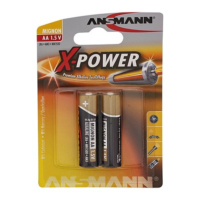 ANSMANN Batterien X-POWER Alkali-Mangan Mignon AA 1,5 V, 2 St.