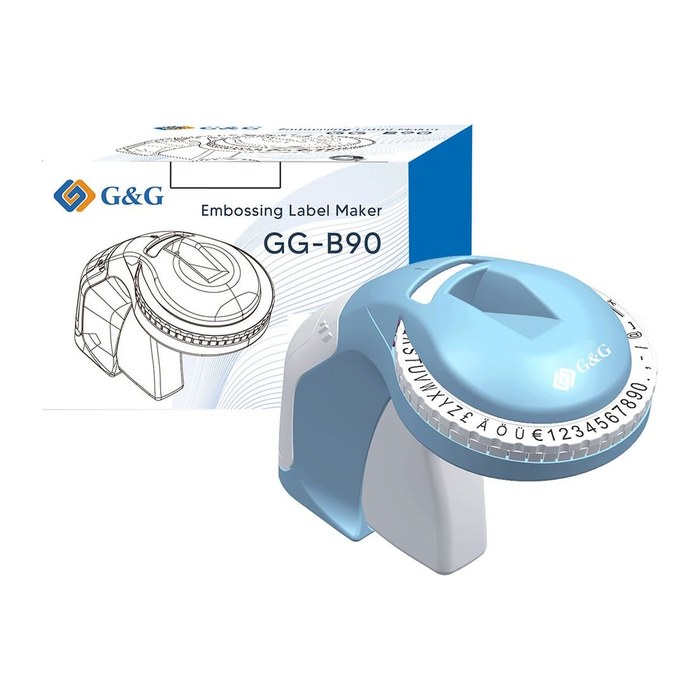 G&G Prägegerät GG-B90 für 9mm Prägebänder 140 g Blau/Weiß