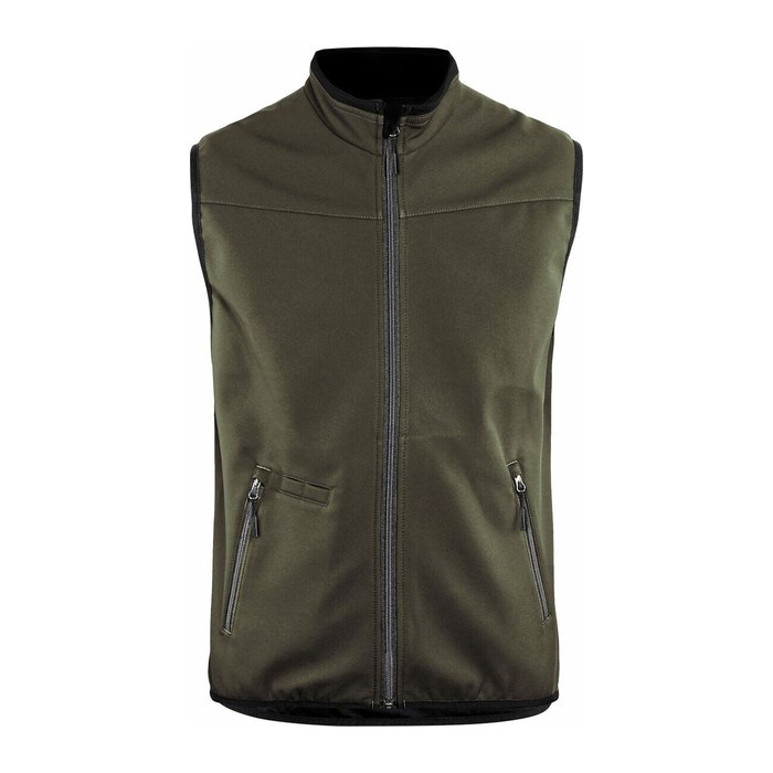 BLAKLÄDER® unisex Softshellweste 3850 olive, schwarz Größe XL