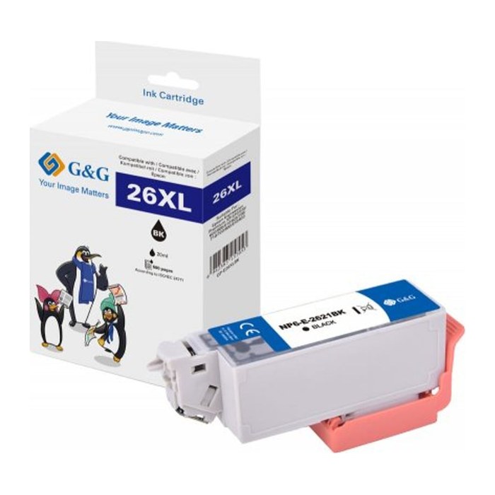 G&G XL-Patrone kompatibel mit Epson 26XL/T2621/C13T26214012