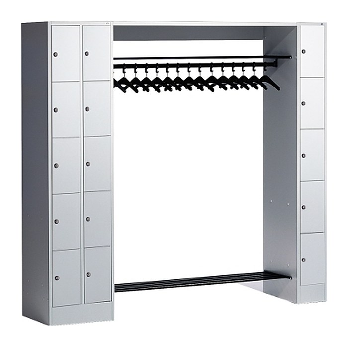 CP Garderobe mit Schließfächern Serie 8070 lichtgrau 80730-00 S10003, 15 Schließfächer 210,0 x 48,0 x 195,0 cm