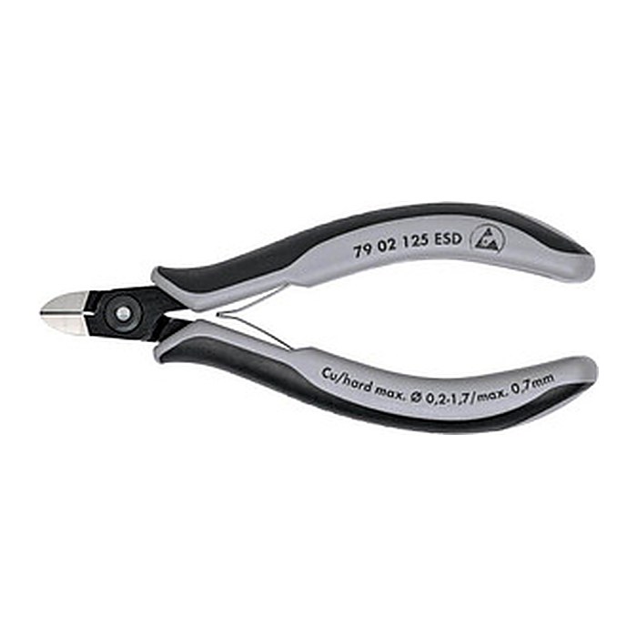 KNIPEX Elektronik-Seitenschneider ESD runder Kopf, sehr kleine Facette 79 02 125