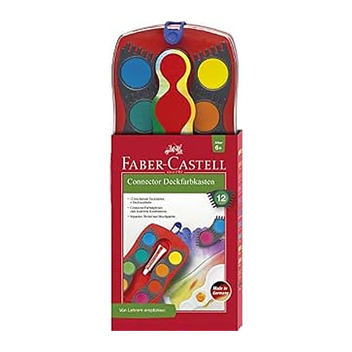 FABER-CASTELL Connector rot 12 Wasserfarbkasten 12 Farben