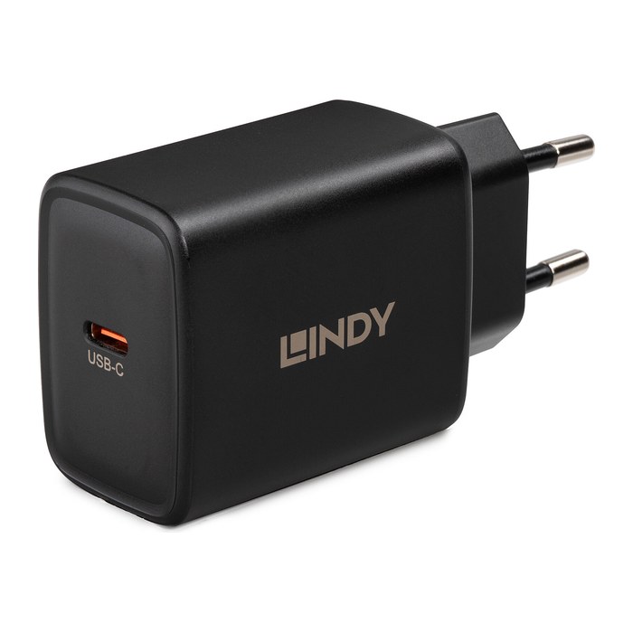 LINDY USB Typ C PD GaN Charger 65W, schwarz