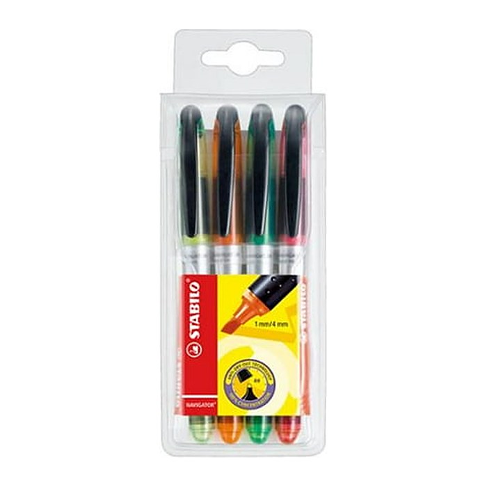 STABILO NAVIGATOR Textmarker farbsortiert, 4 St.