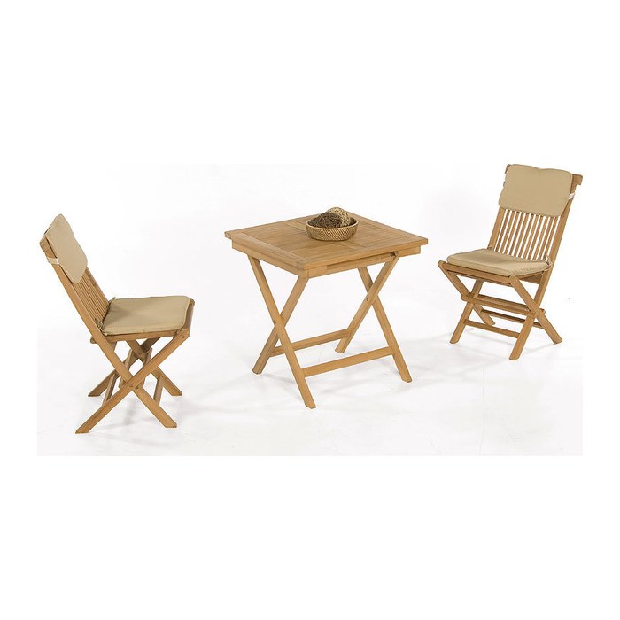 Sunny Smart® Sitzgruppe Bristol creme, braun Holz, 7-teilig