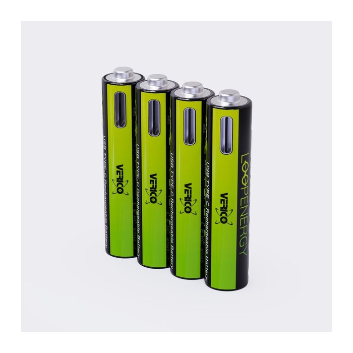 VERICO USB-Akkus mit Ladekabel LoopEnergy AAA900 Li-Ion Micro AAA 600 mAh, 4 St.