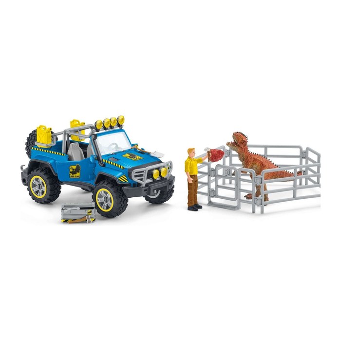 Schleich® Dinosaurs 41464 Geländewagen mit Dino-Außenposten Spielfiguren-Set
