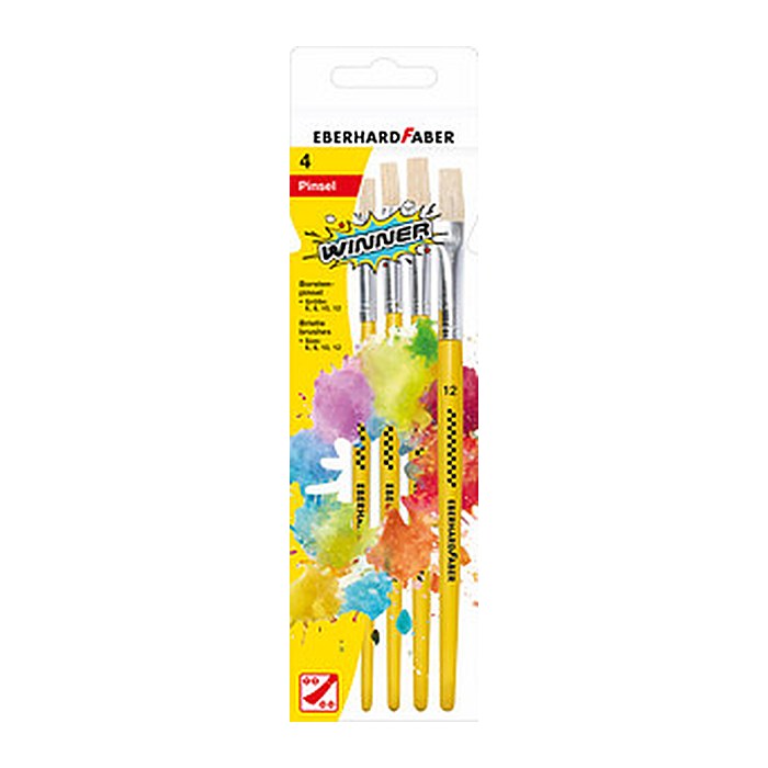 EBERHARD FABER Pinsel-Set Größe 6, 8, 10, 12, 4-teilig