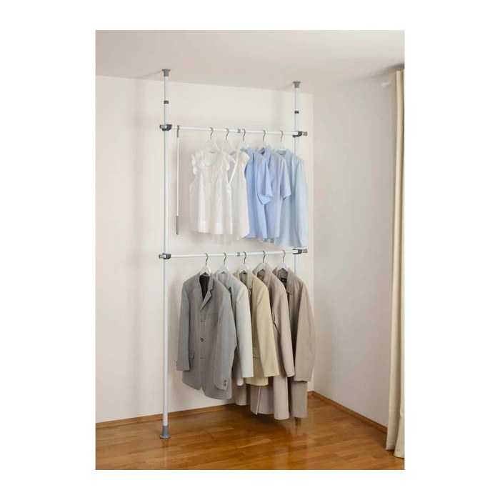 WENKO Teleskop-Garderobe Herkules 50610100 grau Metall 75,0 - 120,0 x 165,0 - 300,0 cm, 1 St.