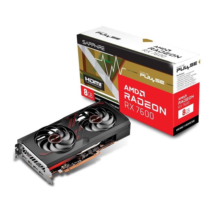Sapphire Radeon RX7600 Gaming Pulse OC 8GB GDDR6 HDMI