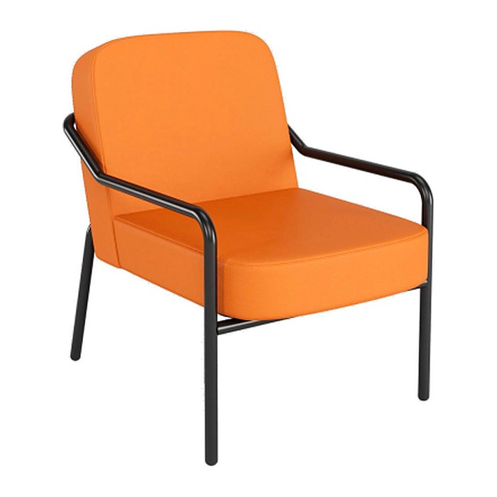medso powered by PAPERFLOW Sessel MEDSO M Rund orange schwarz Kunstleder 58,0 x 74,3 x 73,6 cm, 1 St.