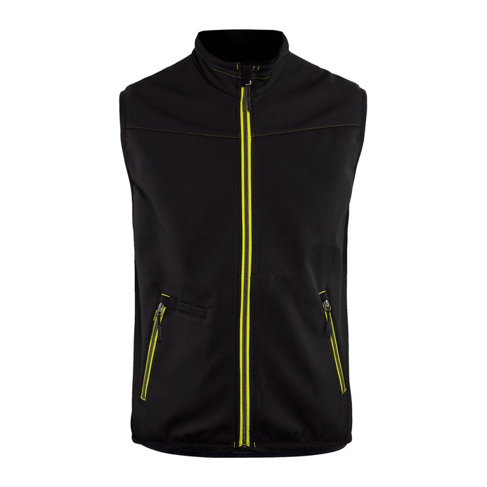 BLAKLÄDER® unisex Softshellweste 3850 schwarz, gelb Größe M