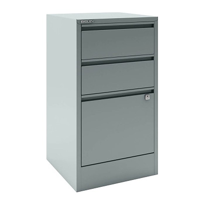 BISLEY Home Hängeregistraturschrank silber 3 Schubladen 41,3 x 40,0 x 67,2 cm, 1 St.
