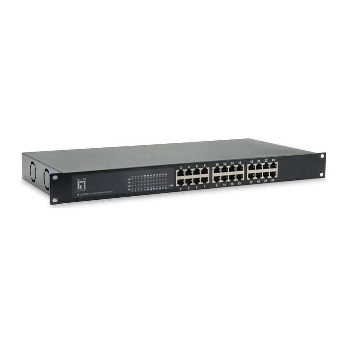 LevelOne PoE+Switch 24xGE PoE 630W 19" unmanaged Metall