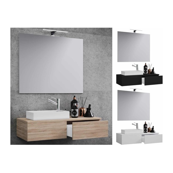 VCM my bath Badmöbel-Set 3-teilig Gudas 914833 schwarz 85,0 x 35,0 x 29,5 cm