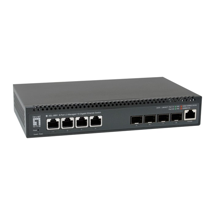 LevelOne Switch 4x10GE/4x10GSFP+ 19" Managed L3