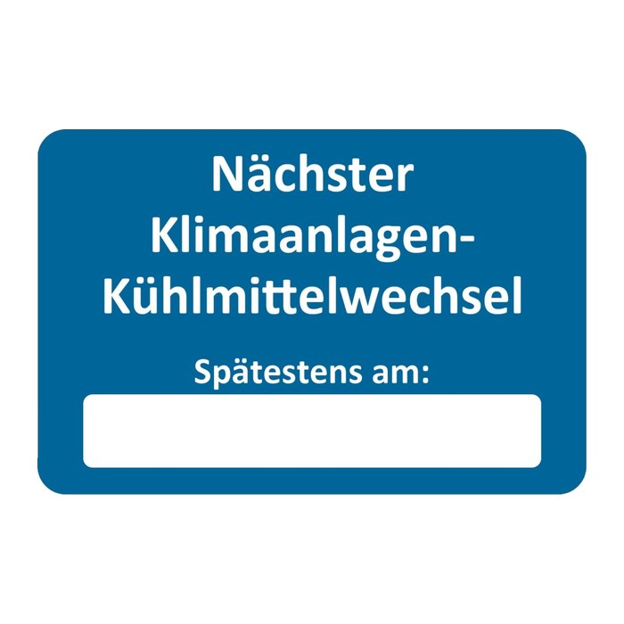 EICHNER Aufkleber Nächster Klimaanlagen-Kühlmittelwechse, blau/weiß 6,0 x 4,0 cm, 250 St.